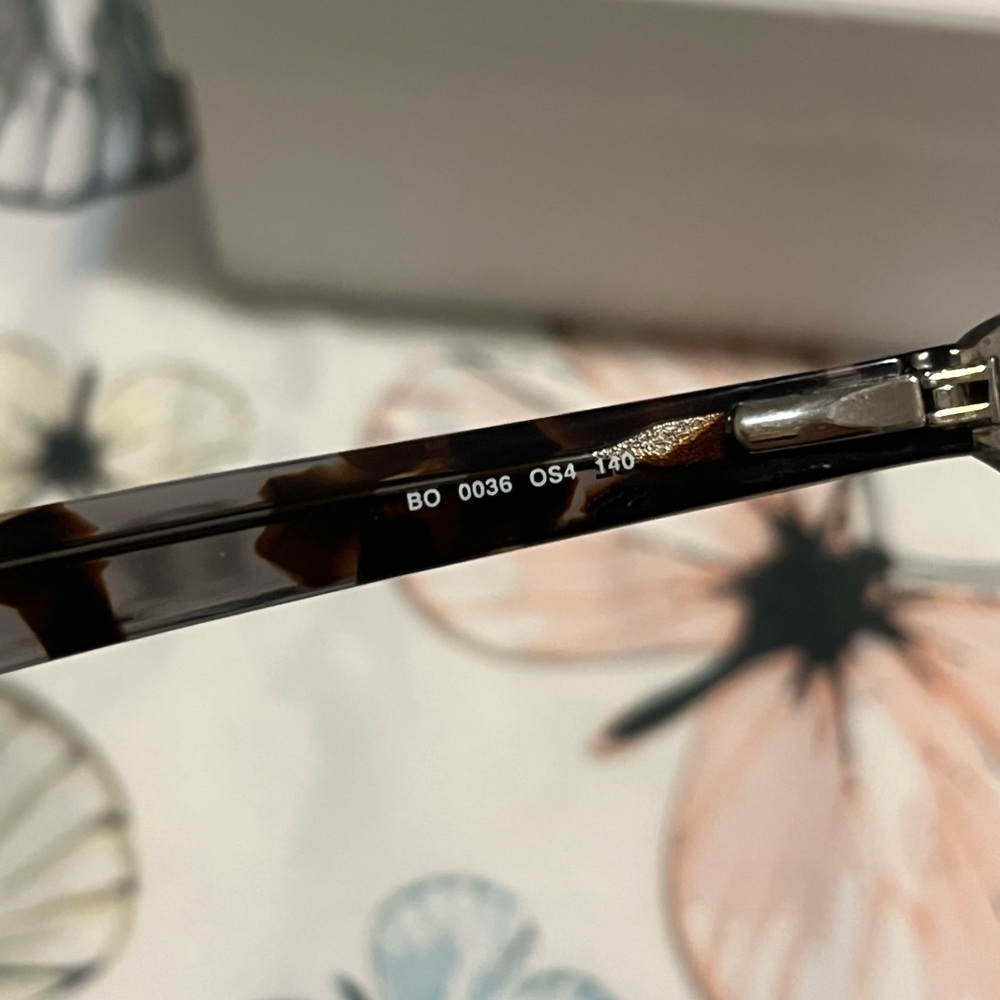Hugo Boss Transparent Gray Rectangular Glasses - Picture 3 of 5